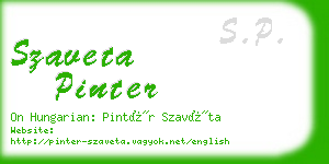 szaveta pinter business card